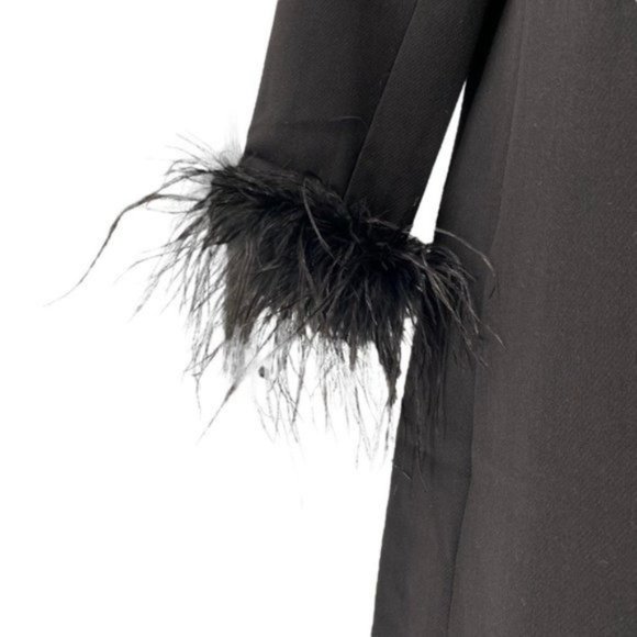 Tuckernuck NEW Black Feather Mod Ellie Long Sleeve Mini Cocktail Dress Size M - Picture 9 of 14